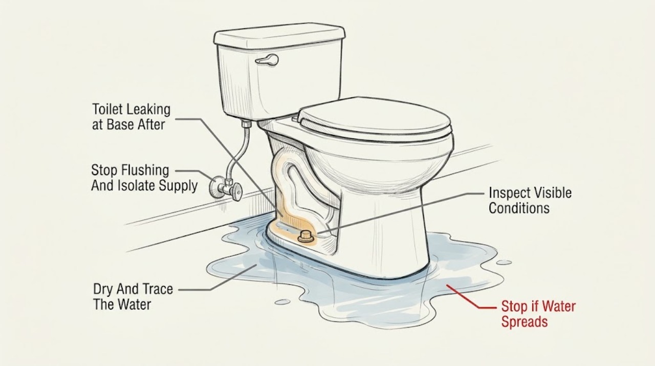 Toilet Leaking at Base After