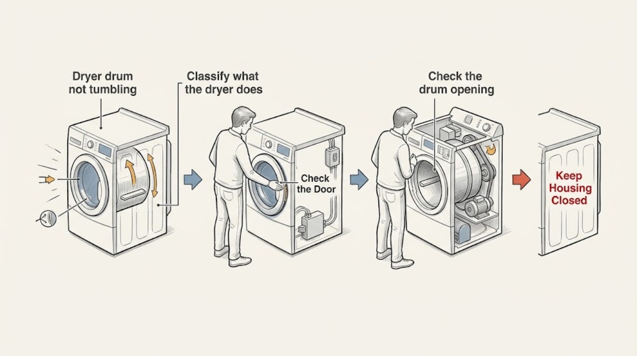 Dryer drum not tumbling