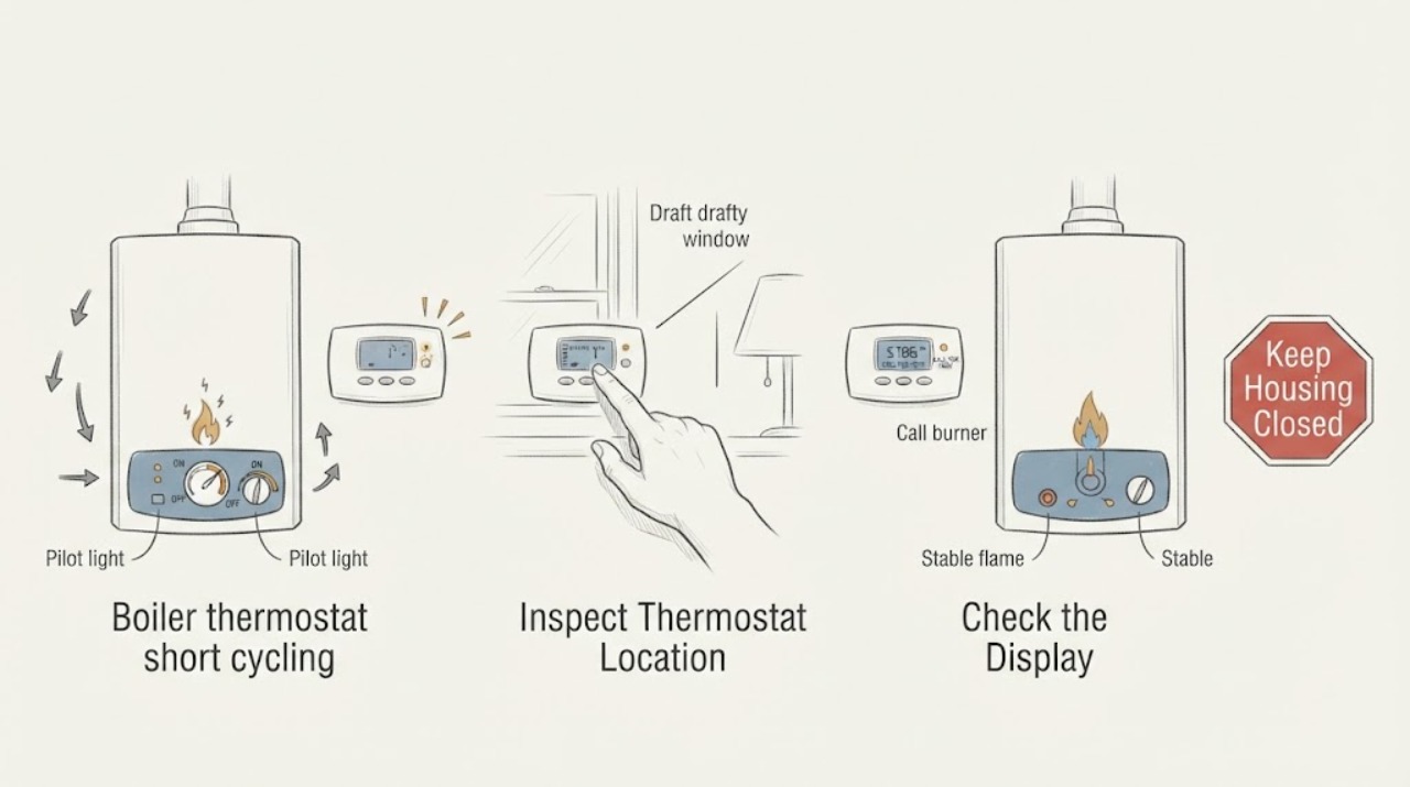 Boiler thermostat short cycling