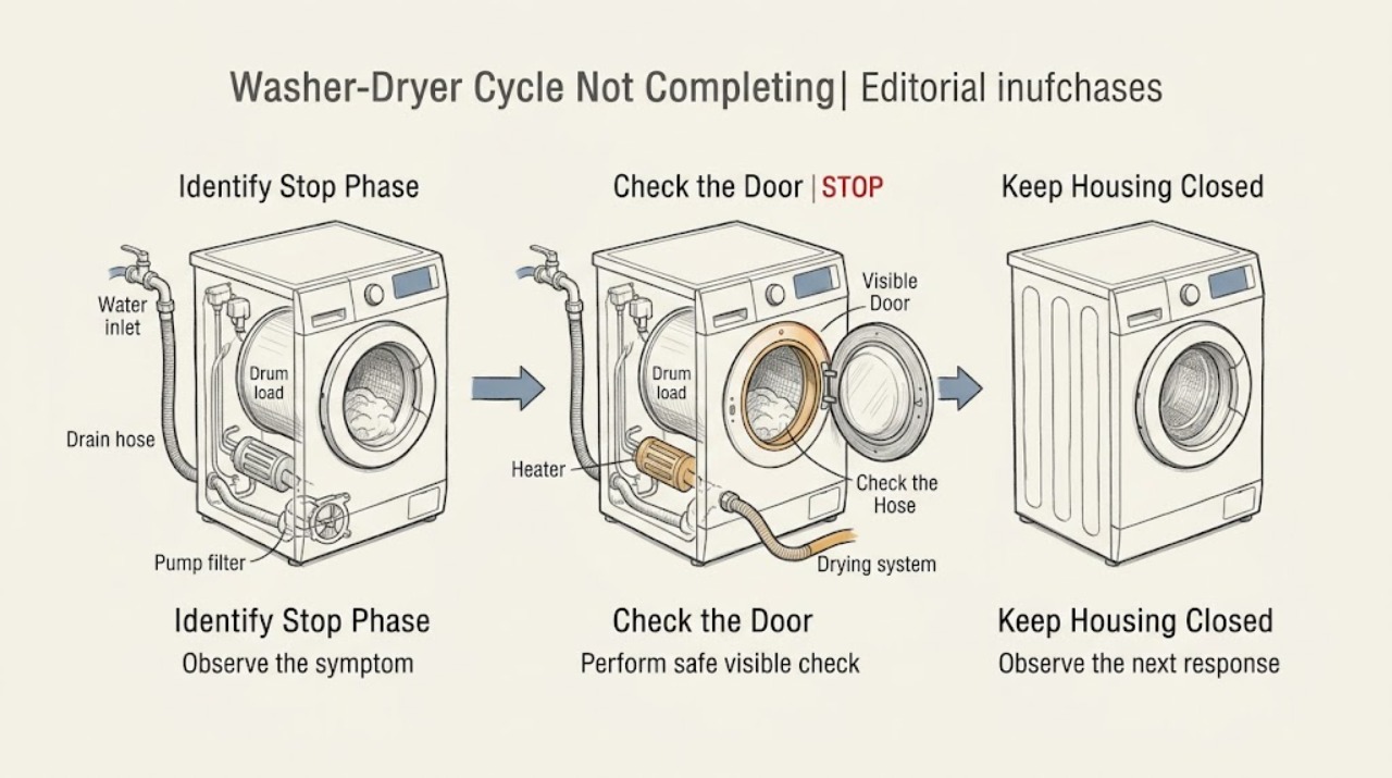 Washer-Dryer Cycle Not Completing