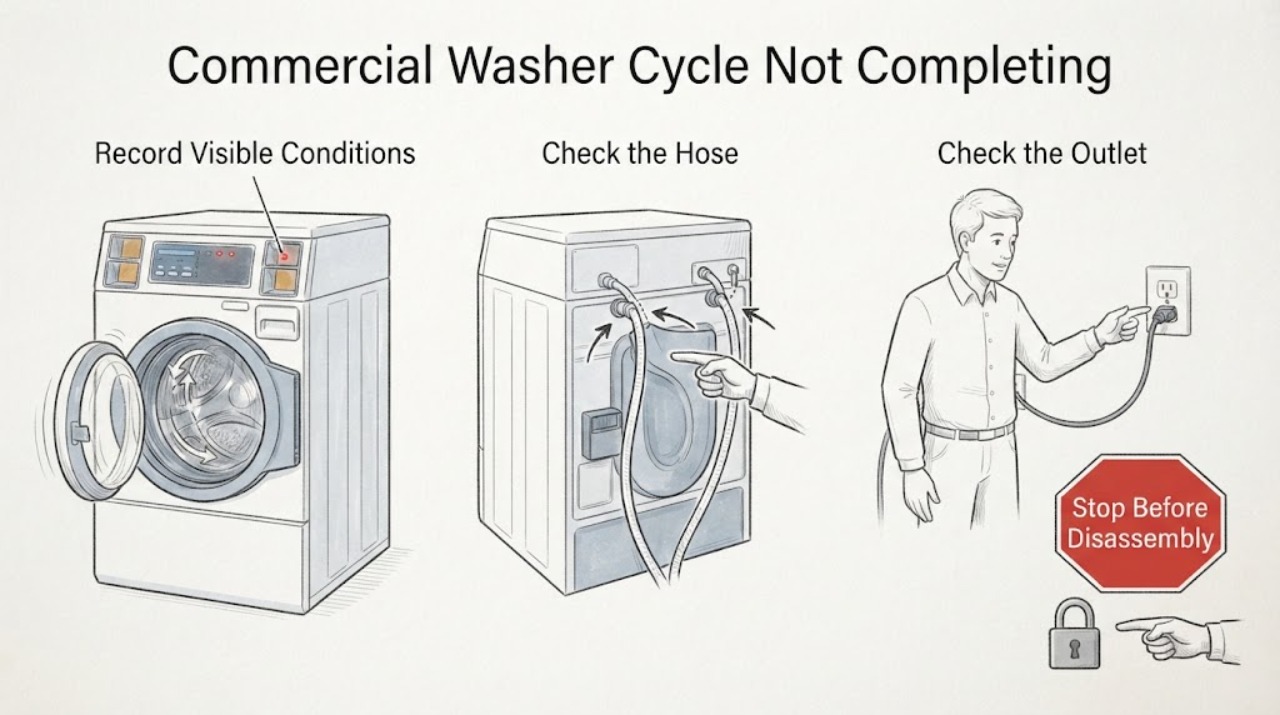 Commercial Washer Cycle Not Completing