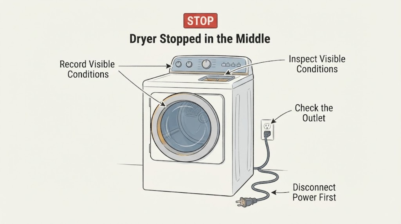 Dryer Stopped in the Middle