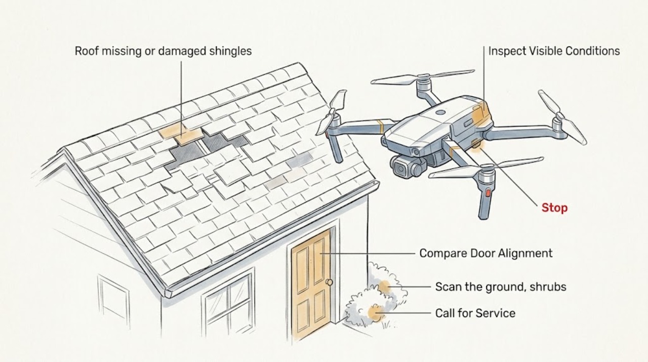 Roof missing or damaged shingles