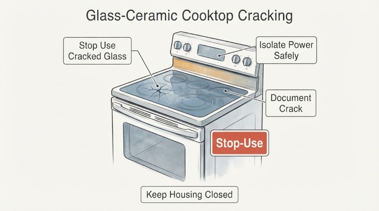 Glass-Ceramic Cooktop Cracking | Stop-Use