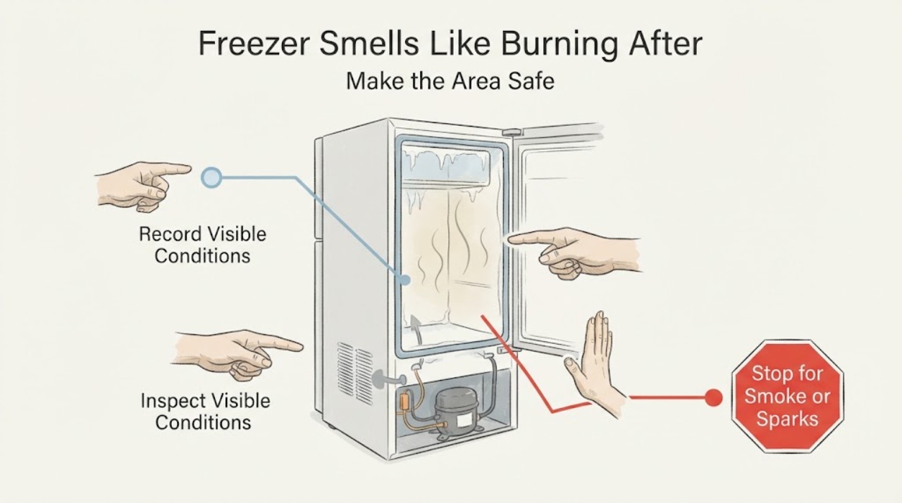 Freezer Smells Like Burning After