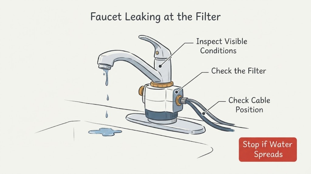 Faucet Leaking at the Filter