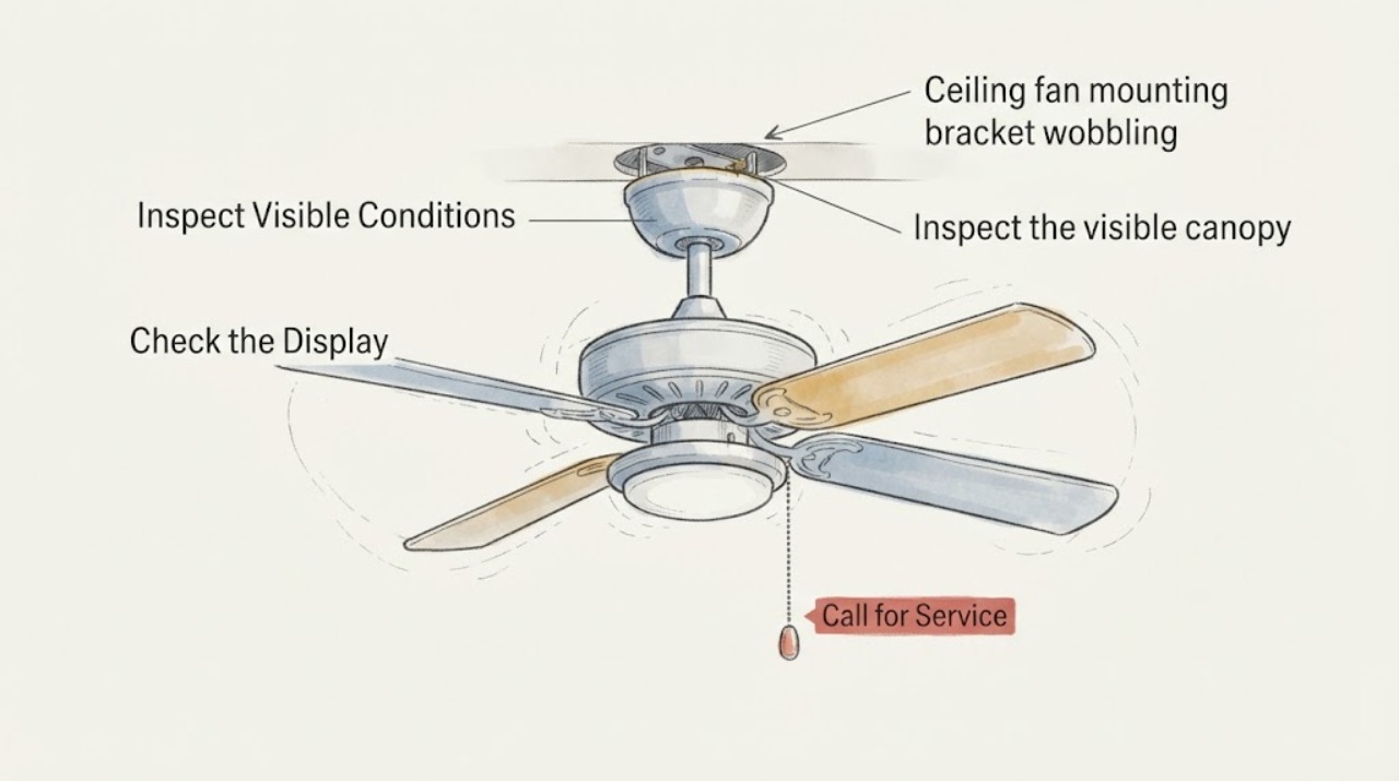 Ceiling fan mounting bracket wobbling