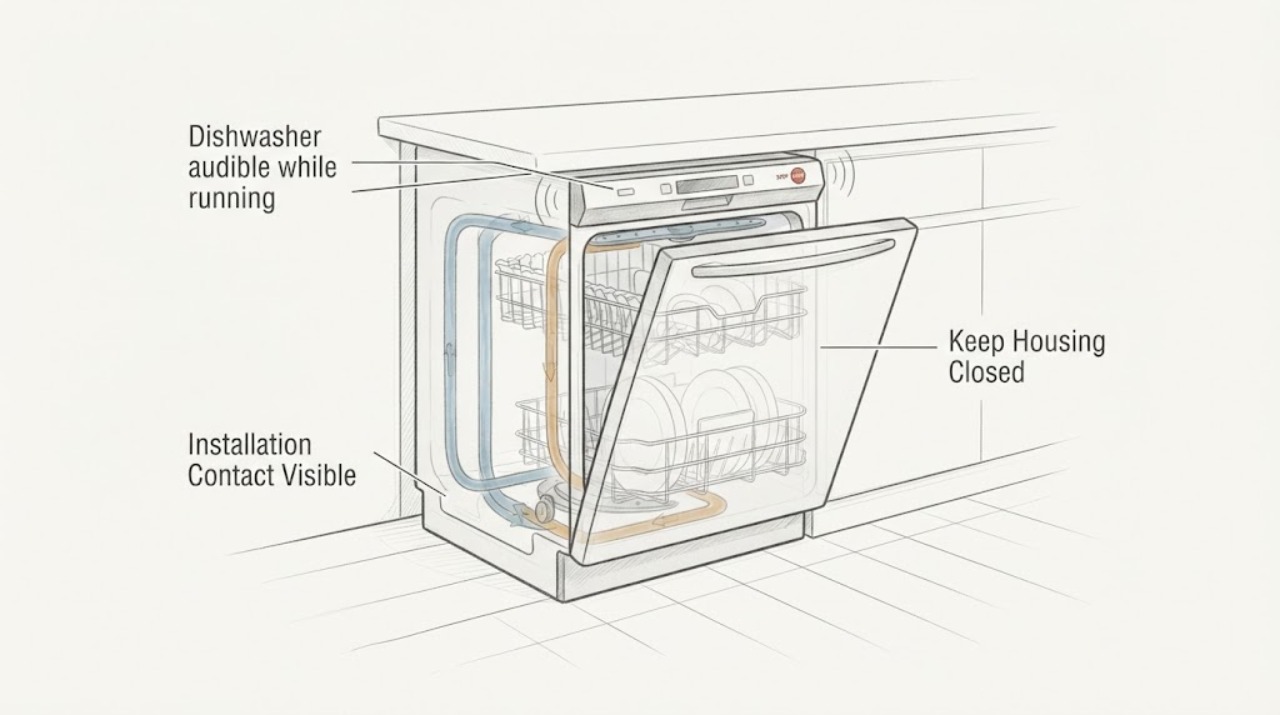 Dishwasher audible while running