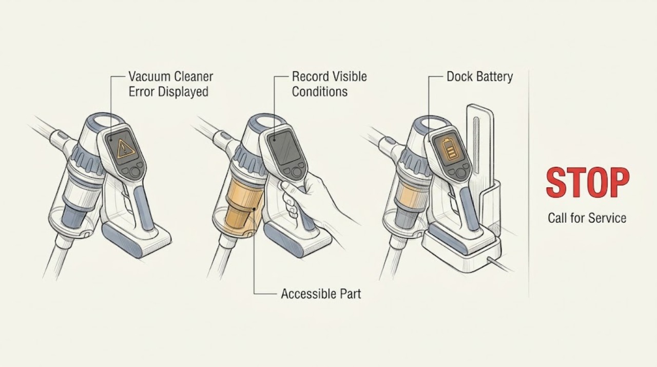 Vacuum Cleaner Error Displayed