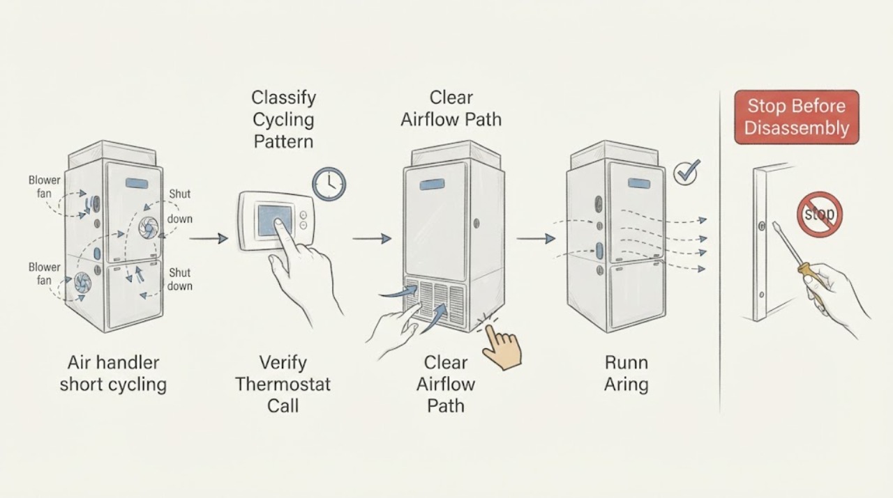 Air handler short cycling