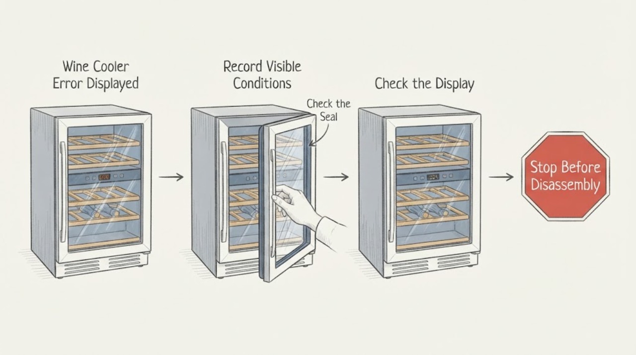 Wine Cooler Error Displayed