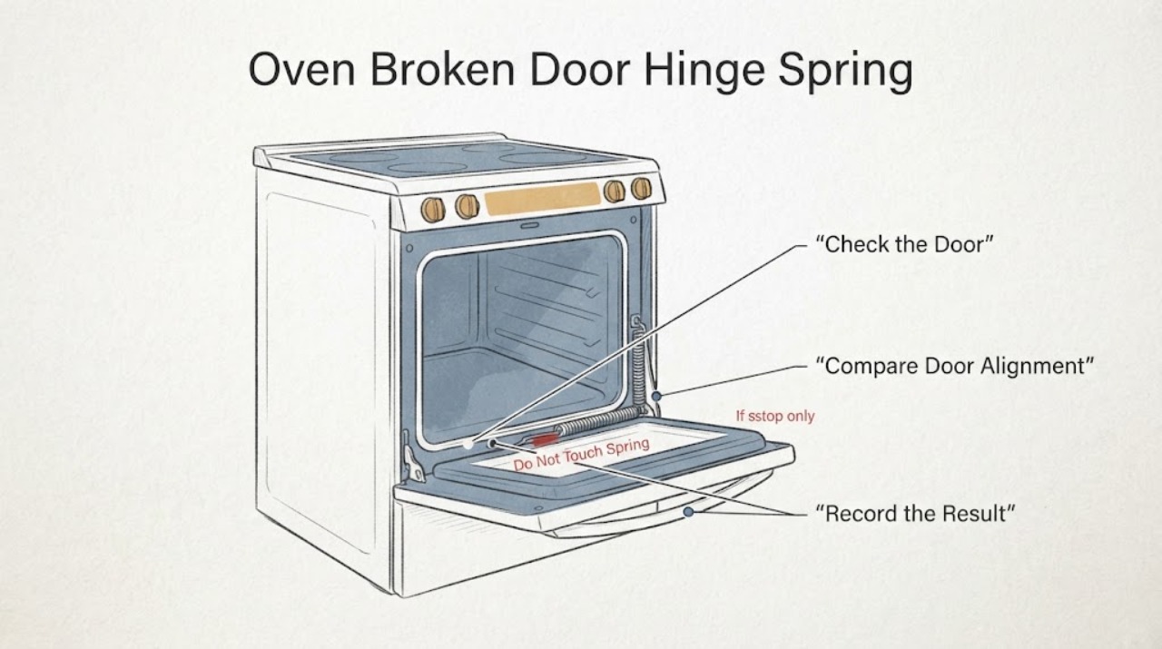 Oven Broken Door Hinge Spring
