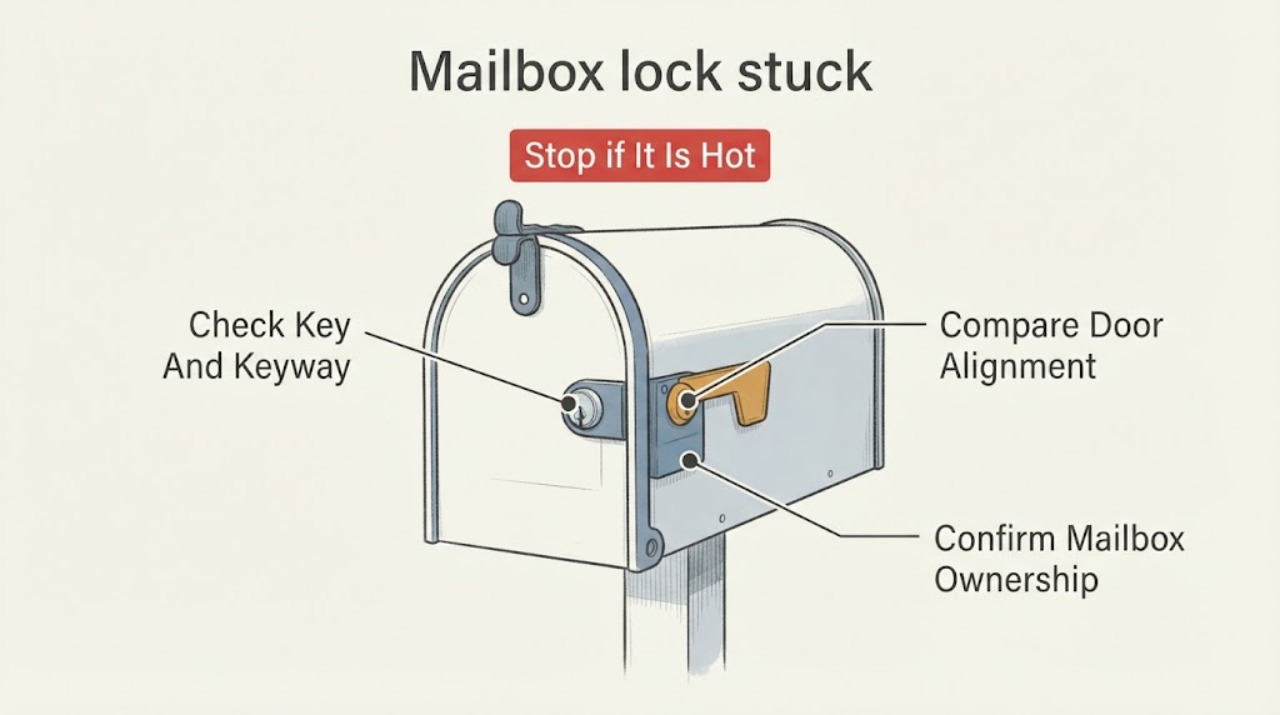 Mailbox lock stuck