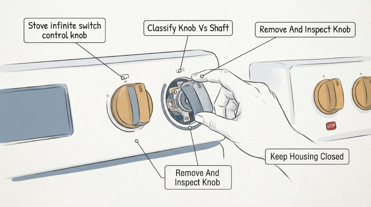 Stove infinite switch control knob