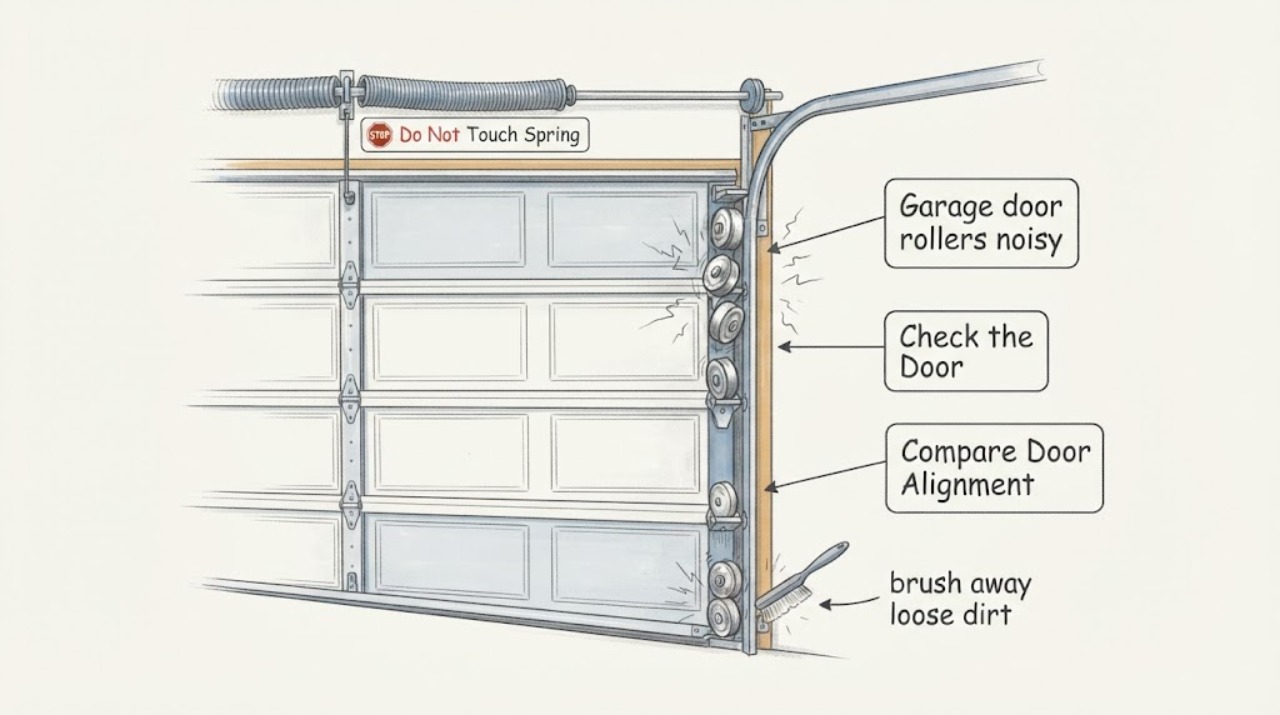Garage door rollers noisy