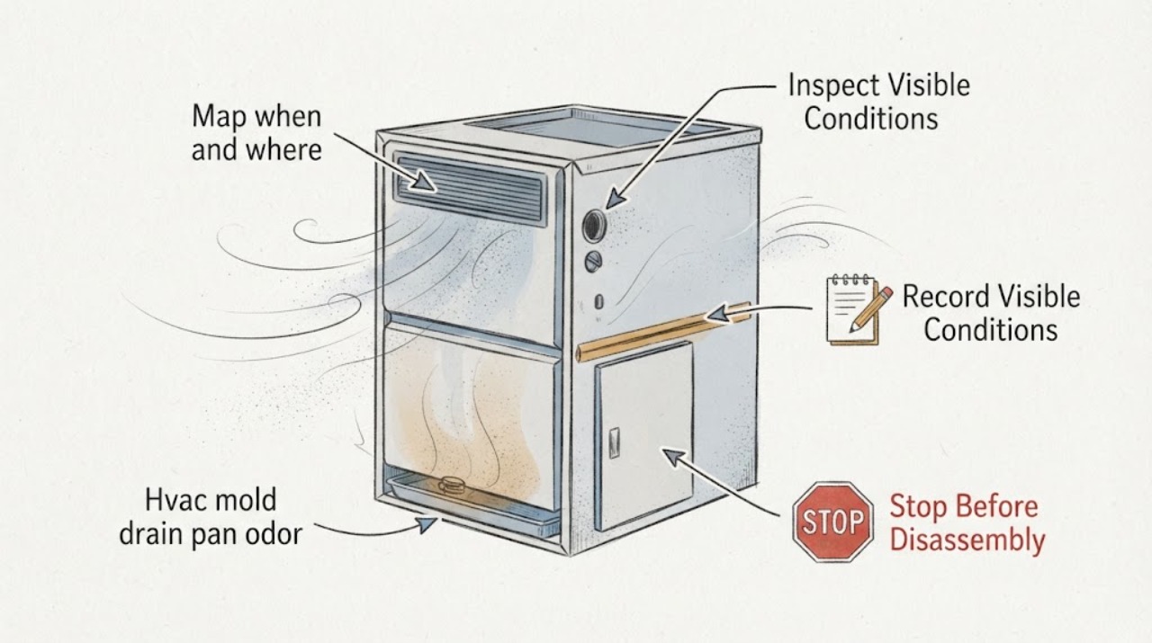 Hvac mold drain pan odor