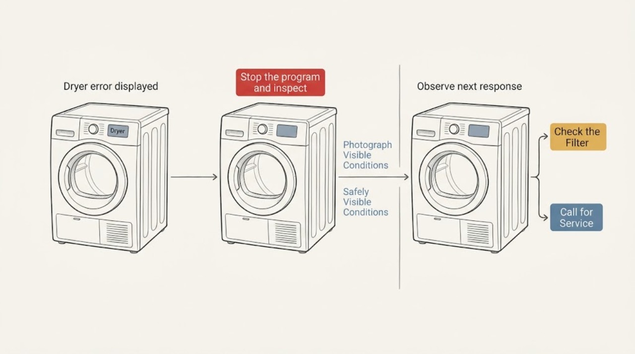 Dryer error displayed
