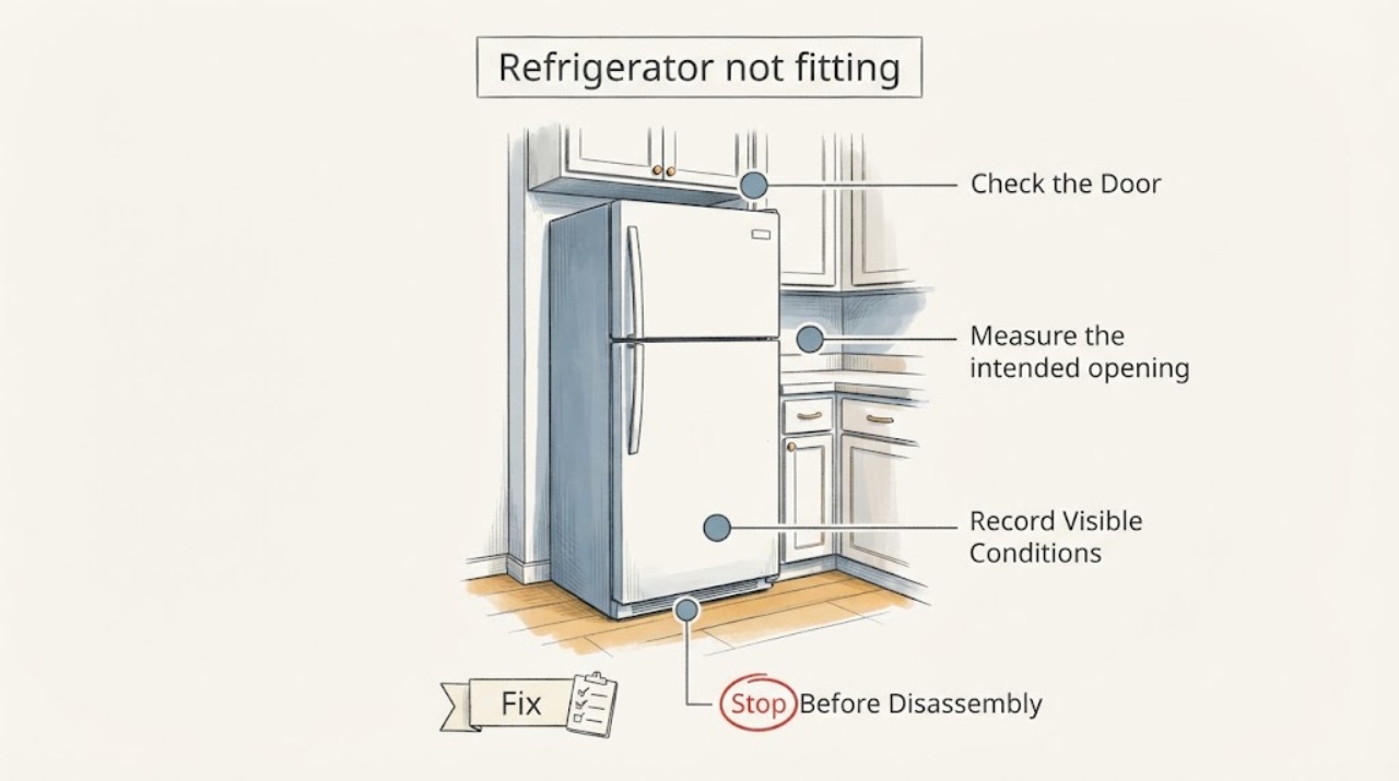 Refrigerator not fitting | Fix