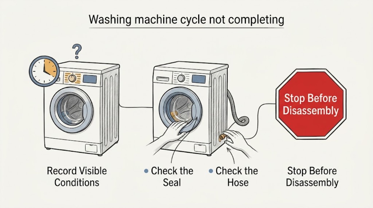 Washing machine cycle not completing
