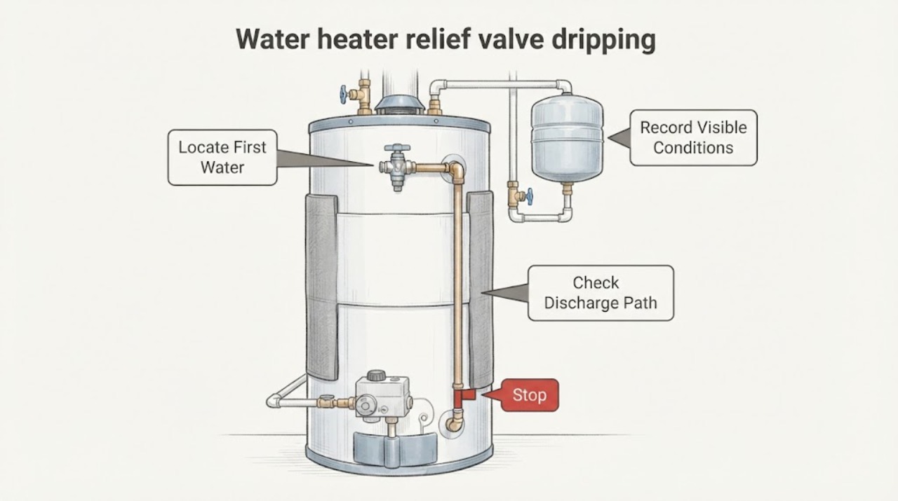 Water heater relief valve dripping