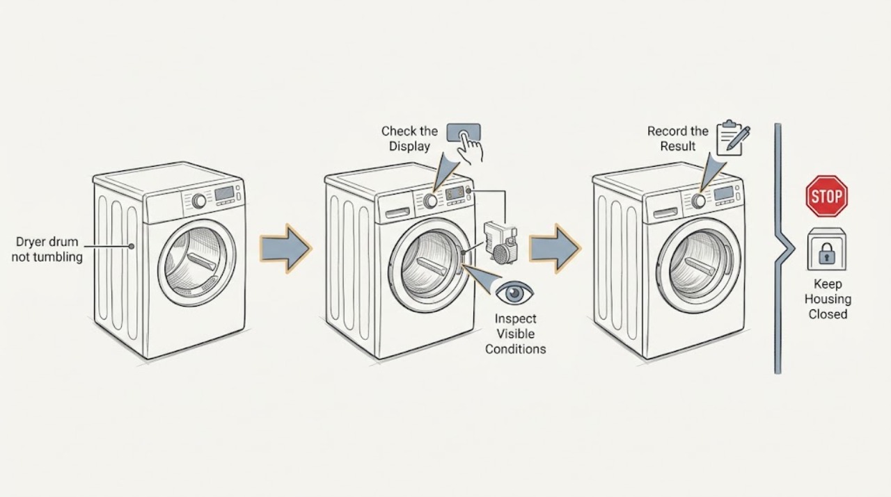 Dryer drum not tumbling