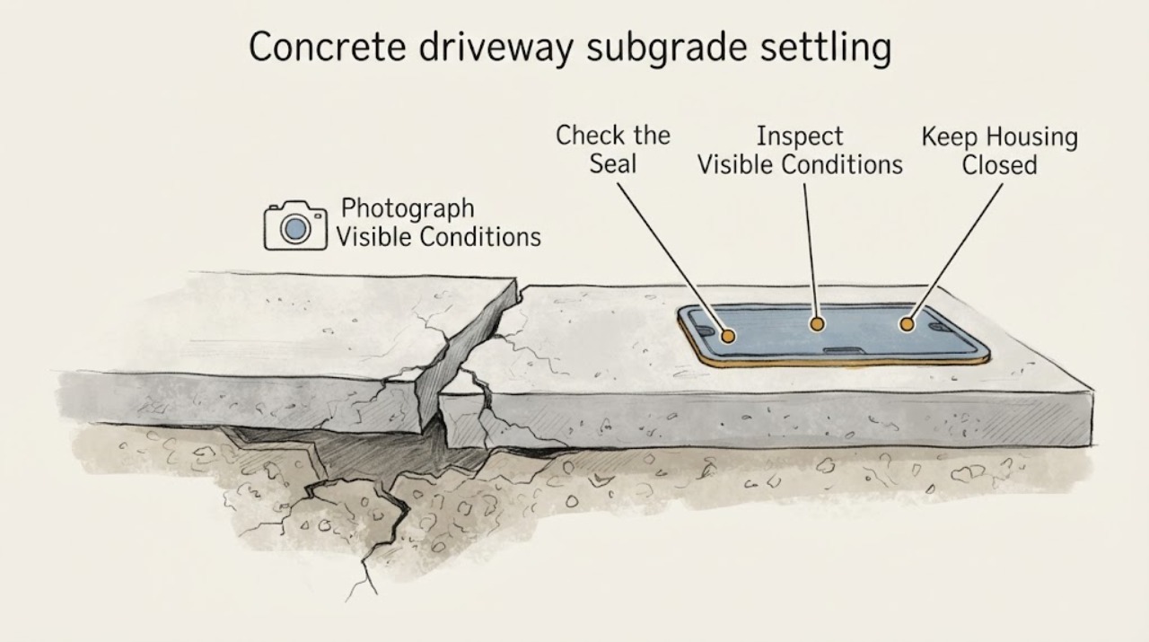 Concrete driveway subgrade settling