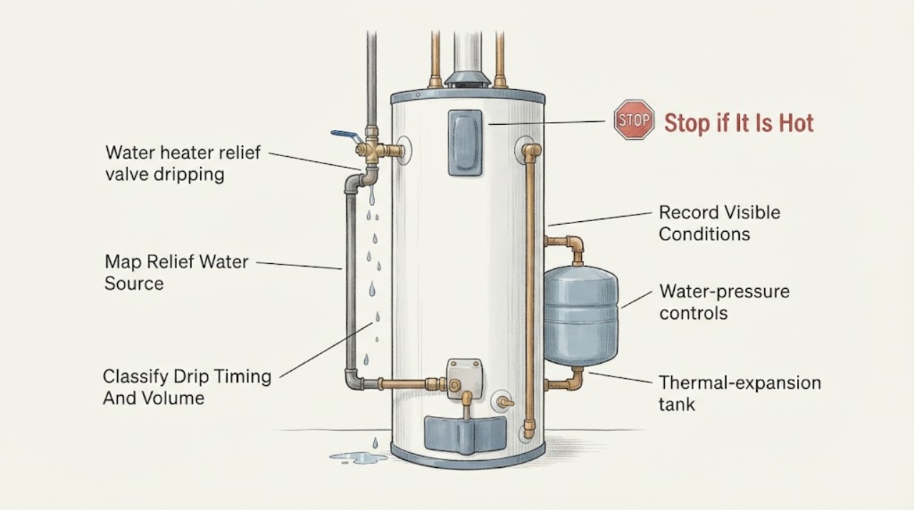 Water heater relief valve dripping