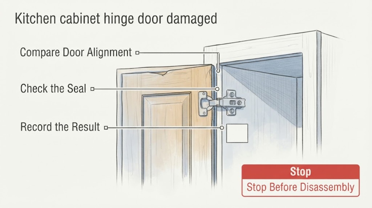 Kitchen cabinet hinge door damaged