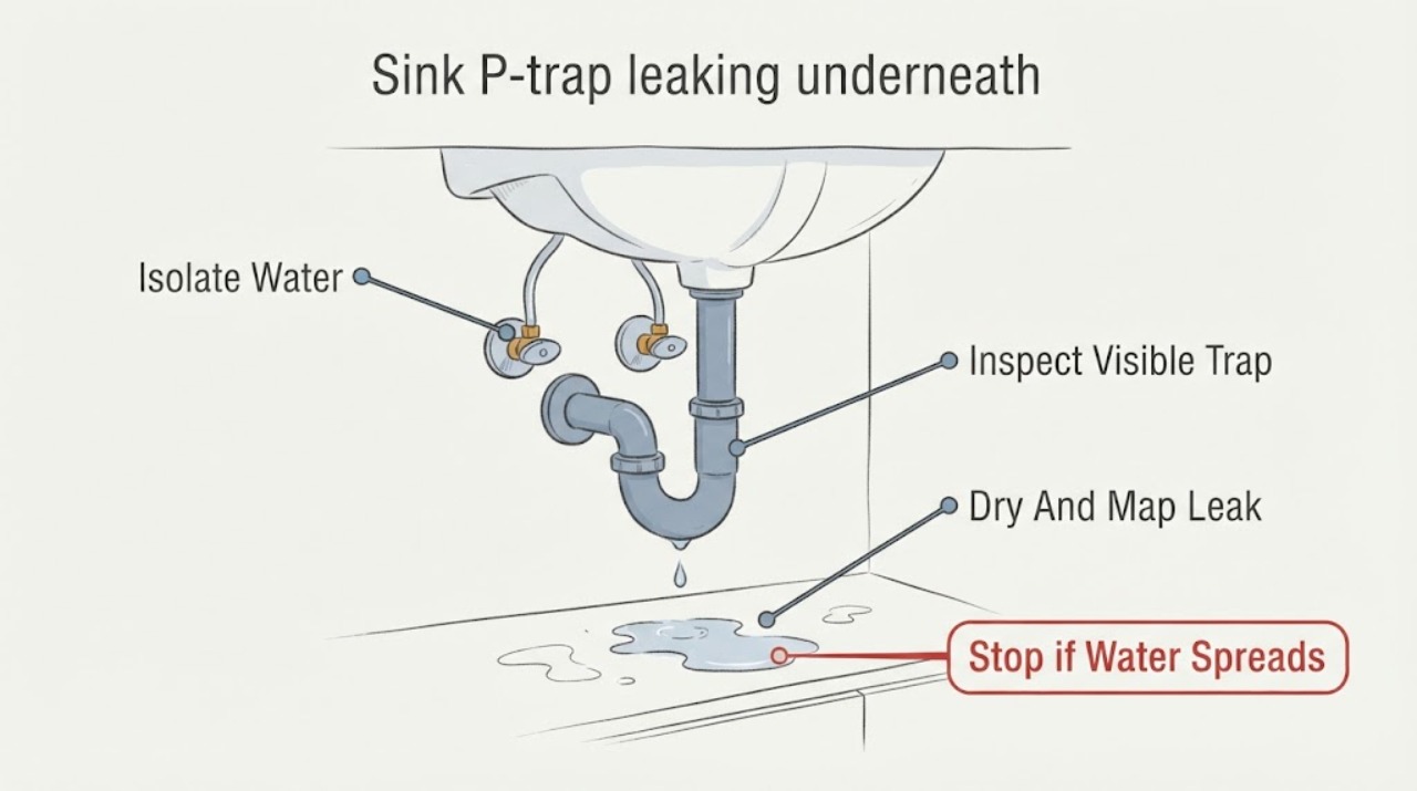 Sink P-trap leaking underneath