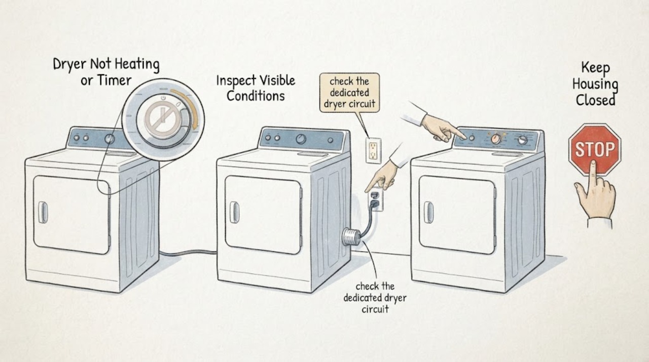Dryer Not Heating or Timer