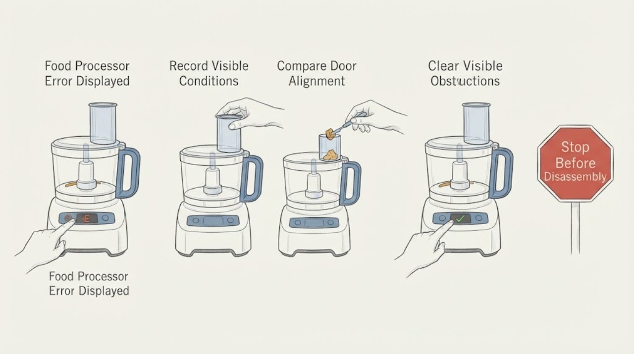 Food Processor Error Displayed