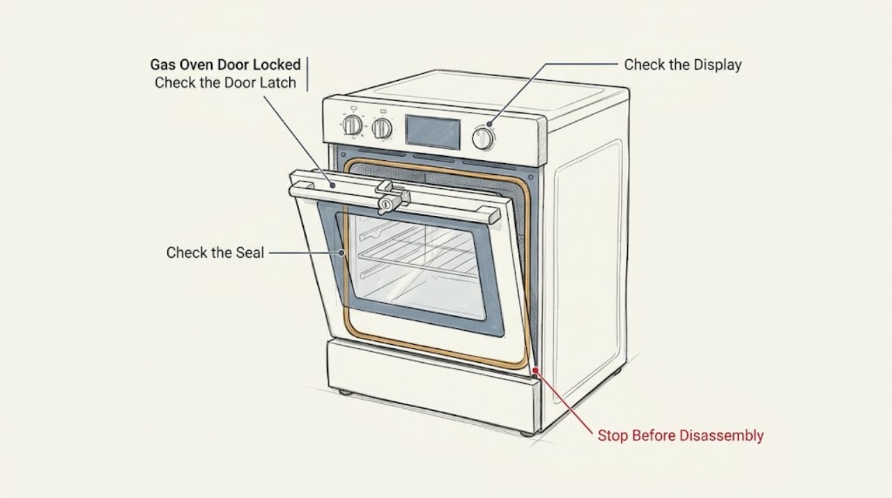 Gas Oven Door Locked
