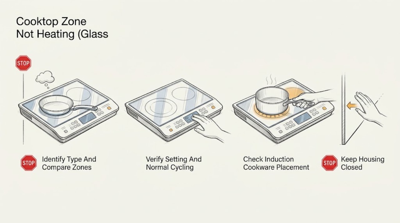 Cooktop Zone Not Heating (Glass