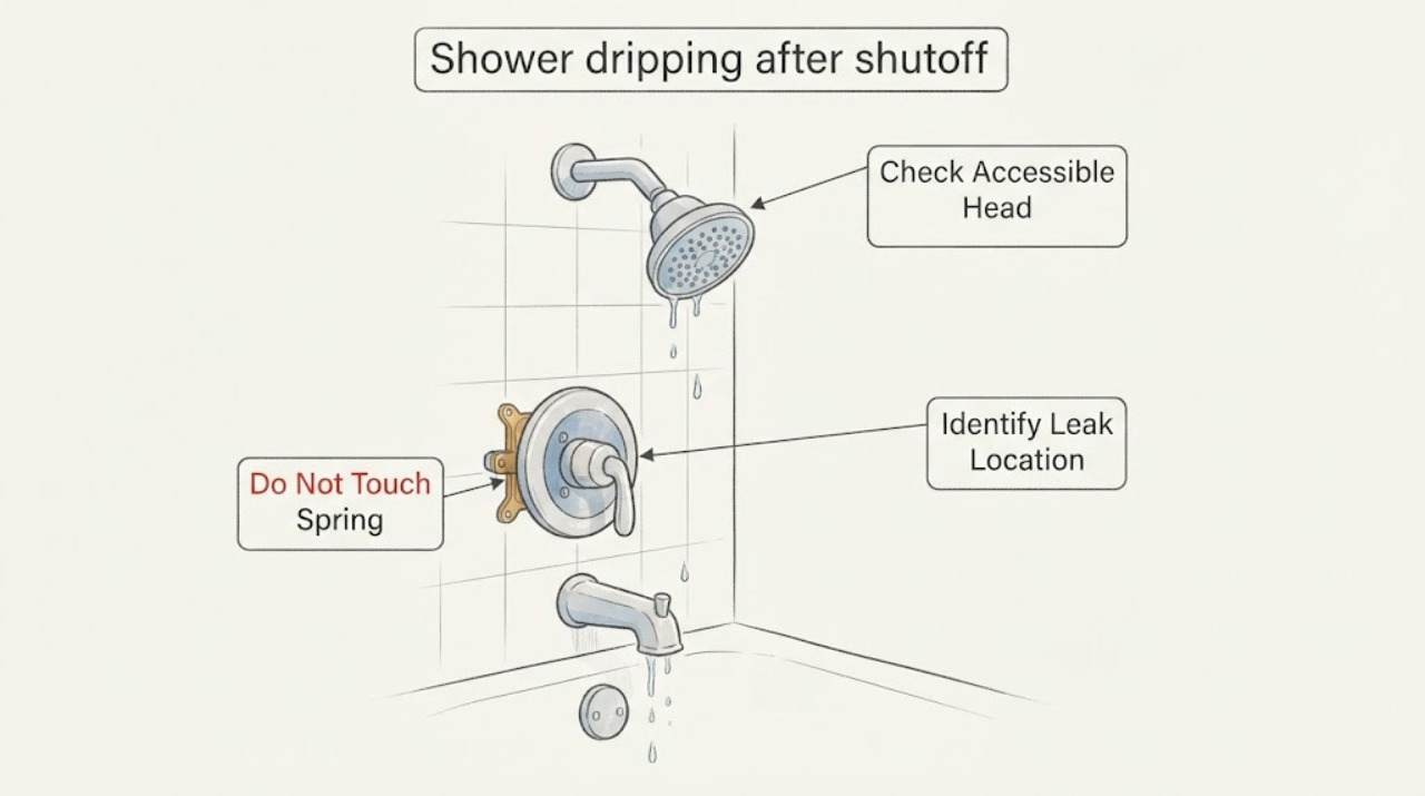 Shower dripping after shutoff