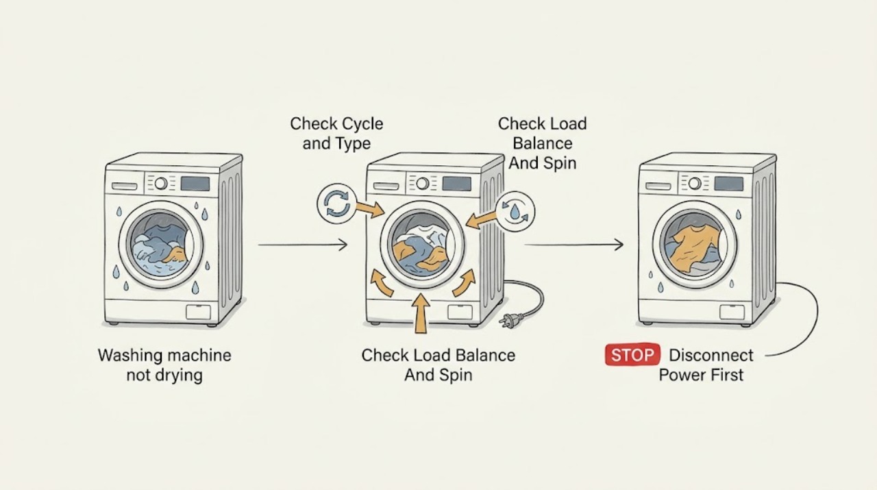 Washing machine not drying