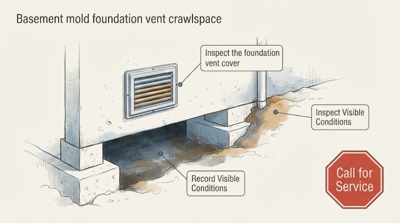 Basement mold foundation vent crawlspace
