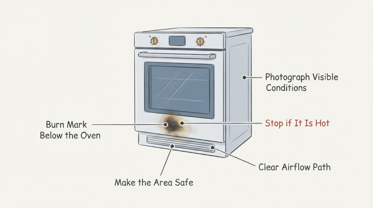 Burn Mark Below the Oven