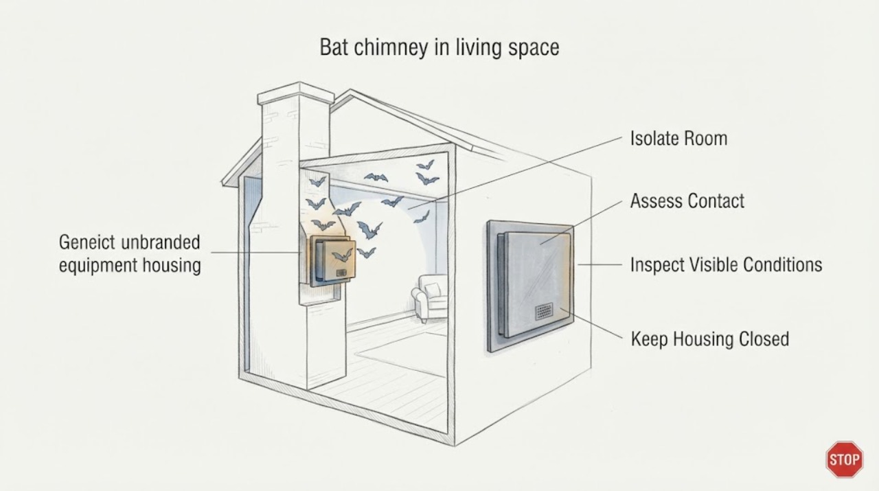 Bat chimney in living space