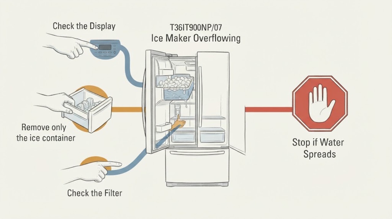 T36IT900NP/07 Ice Maker Overflowing