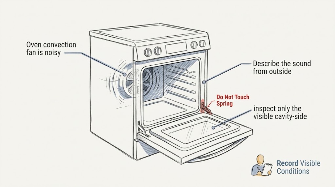 Oven convection fan is noisy