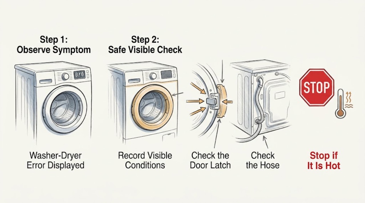 Washer-Dryer Error Displayed