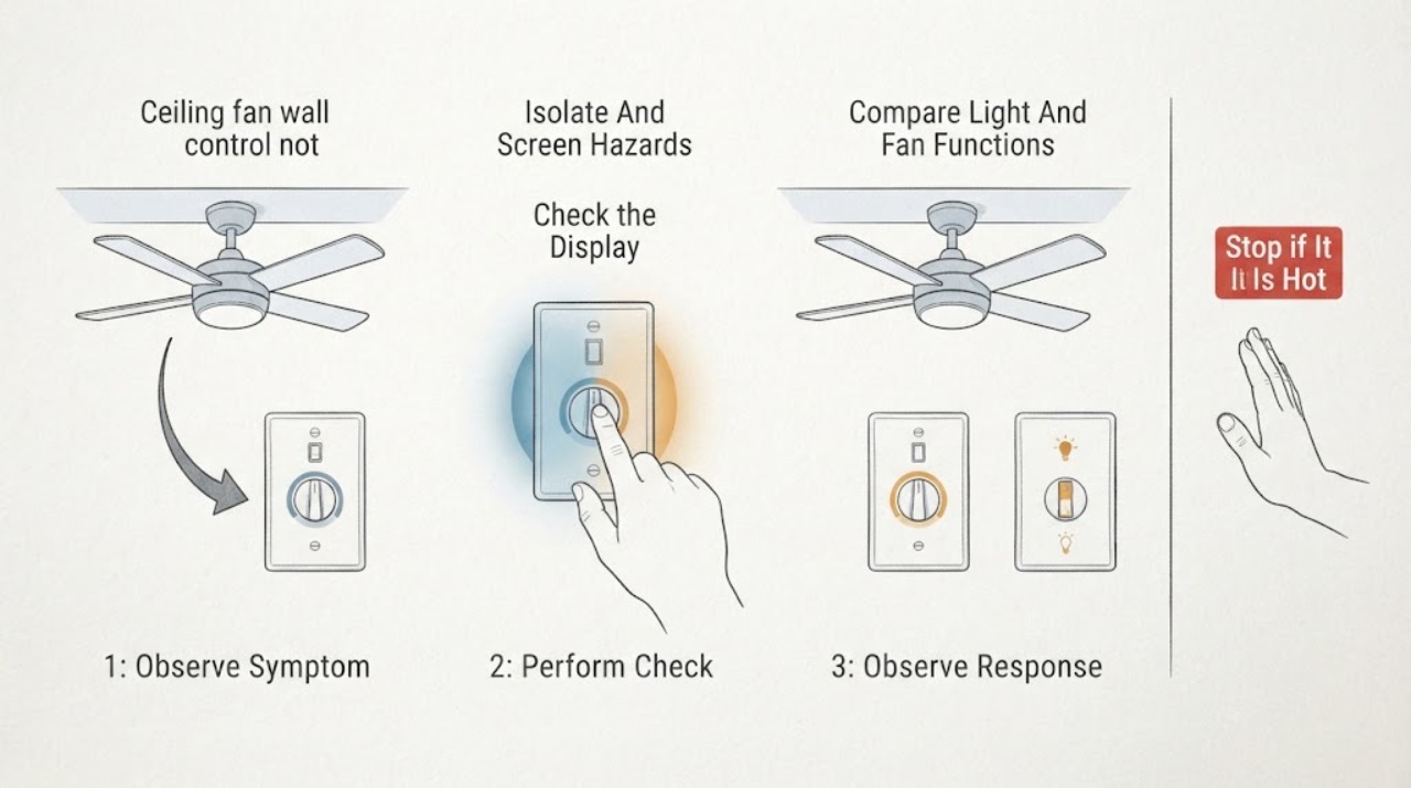 Ceiling fan wall control not