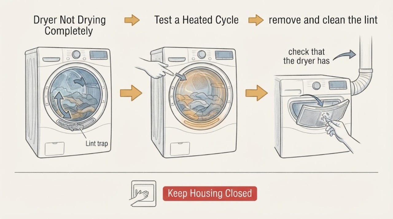 Dryer Not Drying Completely