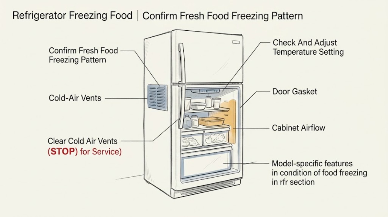 Refrigerator Freezing Food