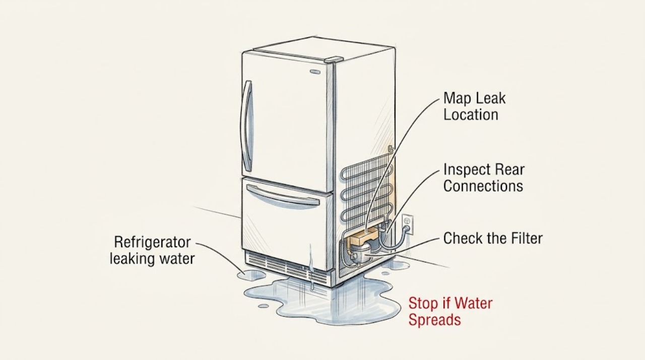 Refrigerator leaking water