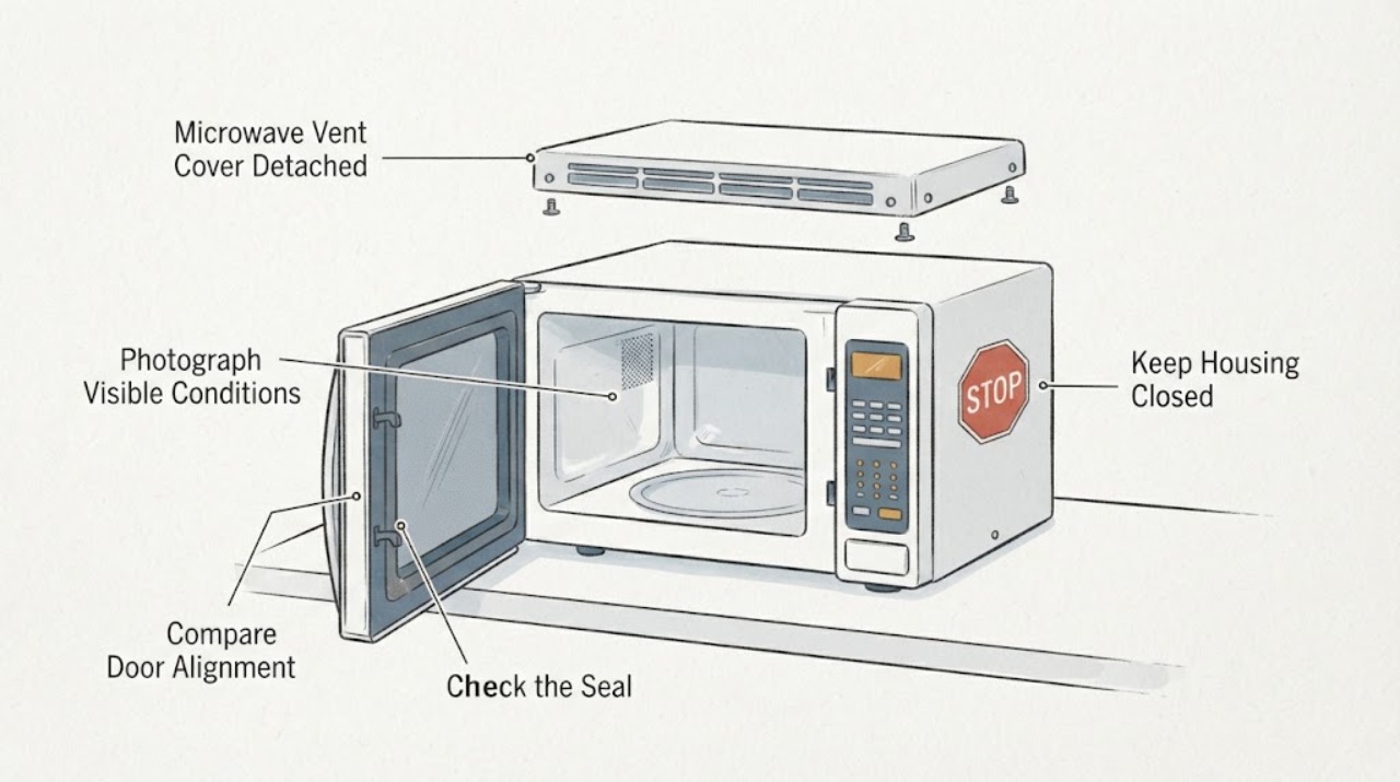 Microwave Vent Cover Detached