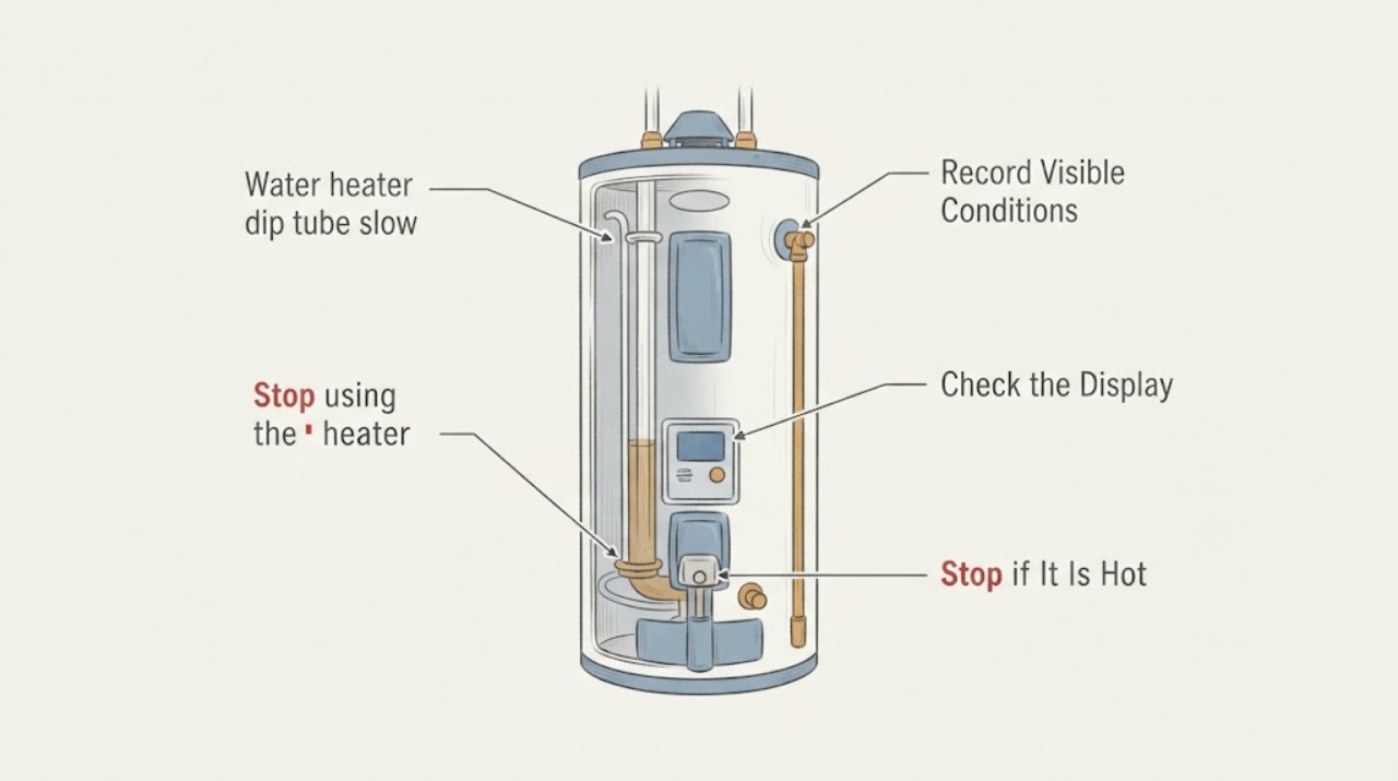 Water heater dip tube slow
