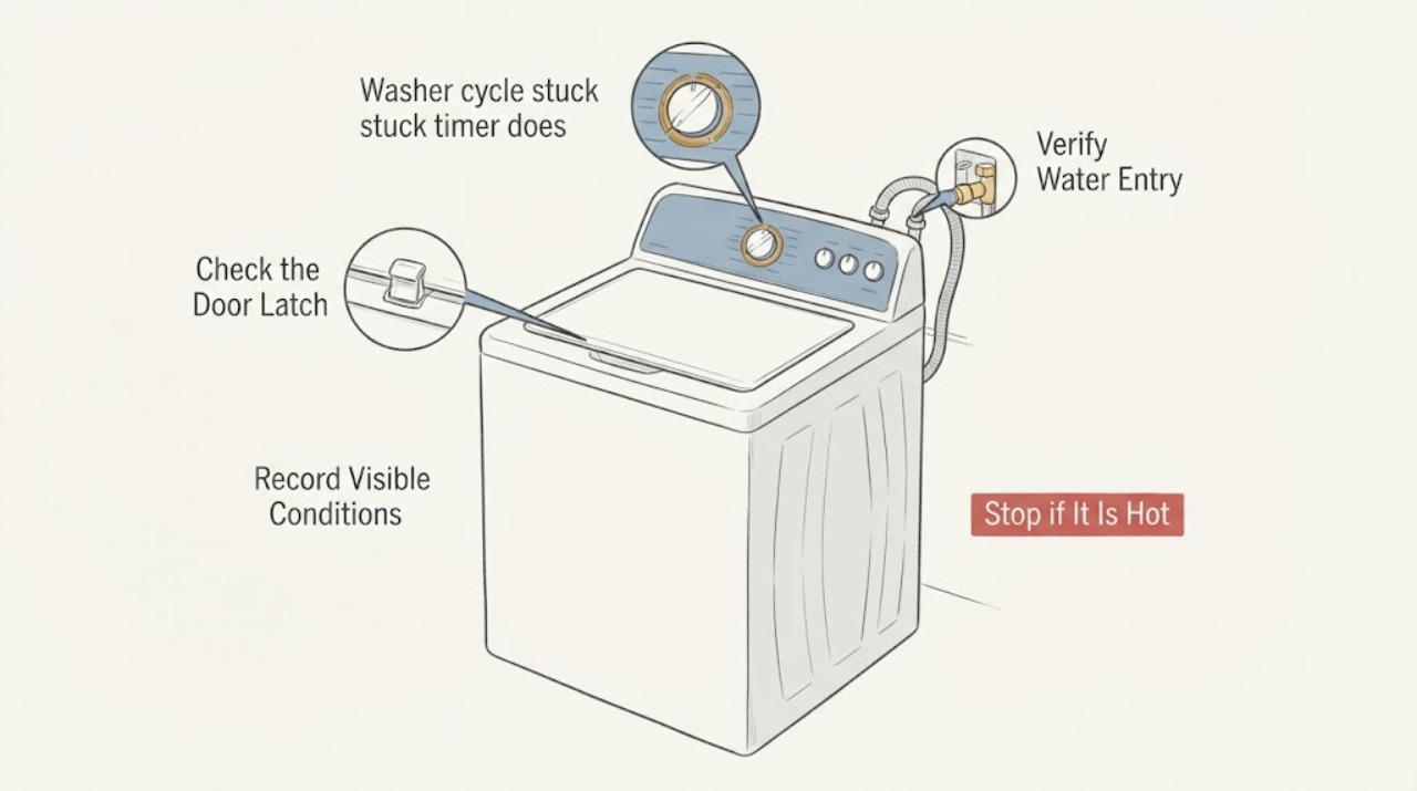 Washer cycle stuck timer does