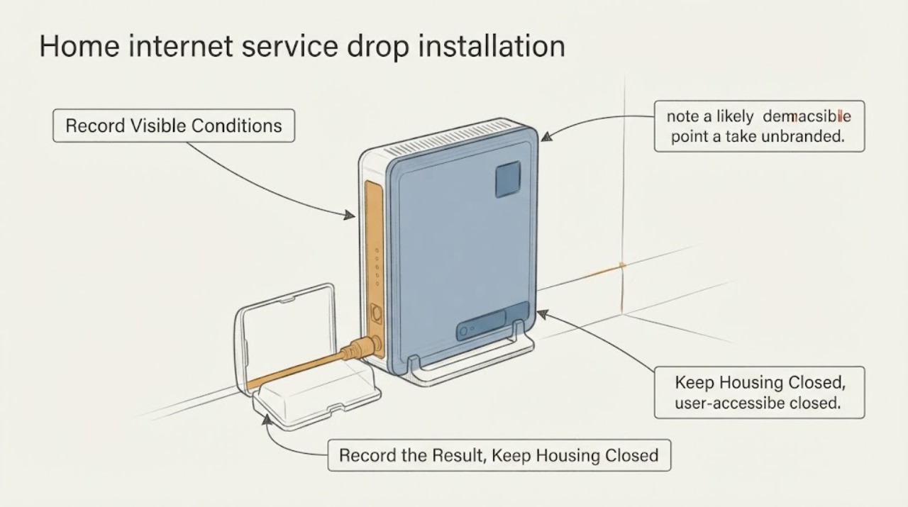 Home internet service drop installation