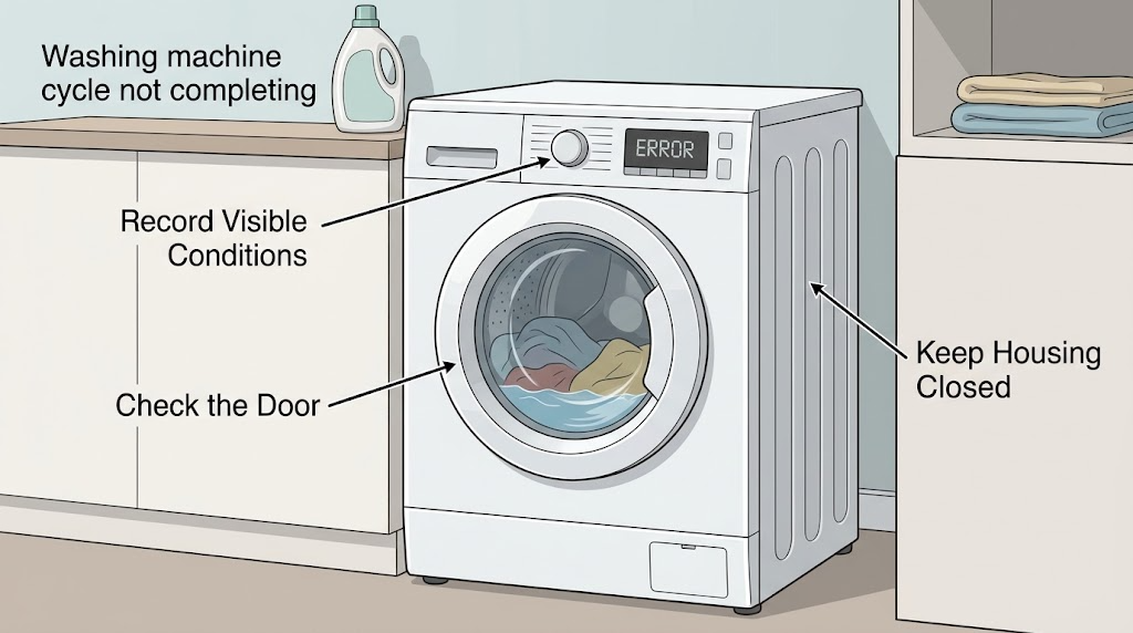Washing machine cycle not completing